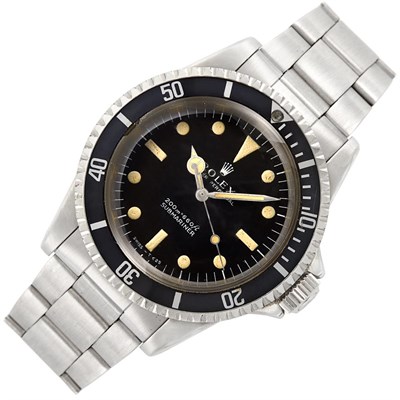Lot 155 - Gentleman's Stainless Steel 'Submariner' Oyster Perpetual Wristwatch, Rolex, Ref. 5513