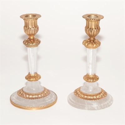 Lot 499 - Pair of Gilt-Bronze Mounted Rock Crystal...