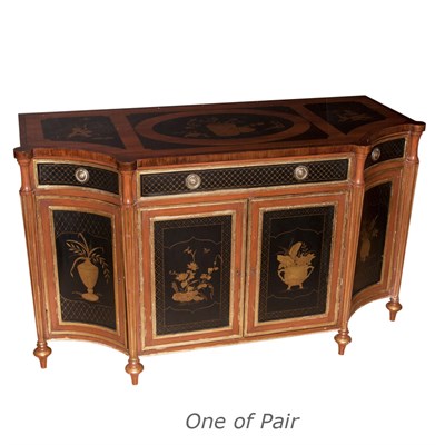 Lot 488 - Pair of Regency Style Chinoiserie Decorated...