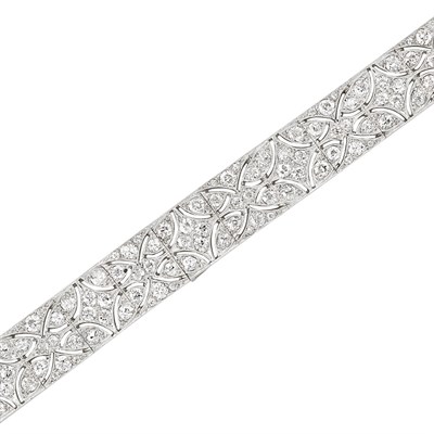 Lot 234 - Platinum and Diamond Bracelet, France