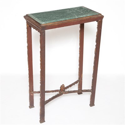 Lot 193 - Chinese Marble Top Carved Wood Console Height...