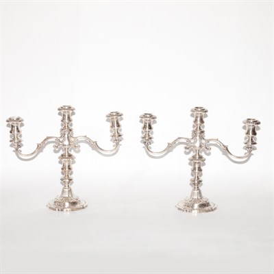 Lot 462 - Pair of Fisher Sterling Silver Three-Light...