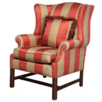 Lot 267 - George III Style Mahogany Silk Upholstered...