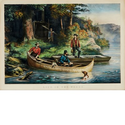 Lot 114 - Currier & Ives, publishers LIFE IN THE WOODS,...