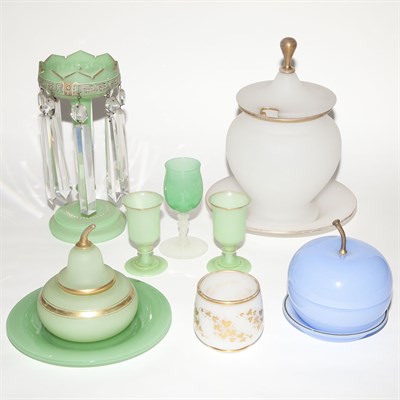 Lot 289 - Group of Nine Glass Table Articles Height of...