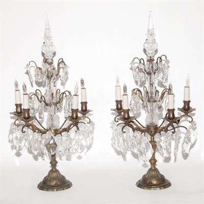 Lot 296 - Pair of Louis XVI Style Metal and Glass...