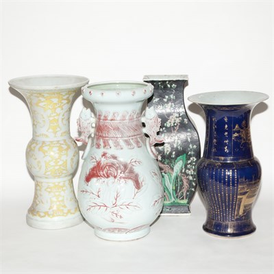 Lot 312 - Group of Four Chinese Glazed Porcelain Vases...