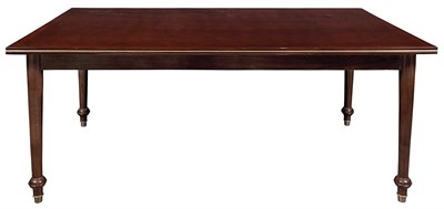 Lot 239 - Jules Leleu Mahogany and Brass Dining Table...