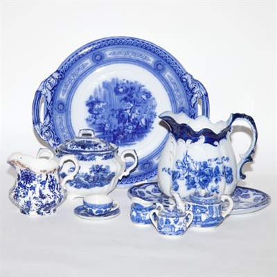 Lot 373 - Group of Blue and White Transfer Printed...
