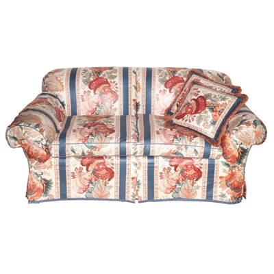 Lot 385 - Upholstered Loose Cushion Sofa Length 64 inches.