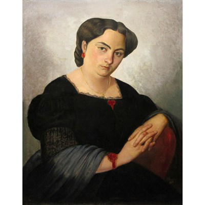 Lot 43 - Nicolo Barabino Italian, 1832-1891 Portrait of...