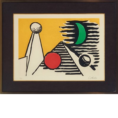 Lot 45 - Alexander Calder ASPECT LUNAIRE Color aquatint,...