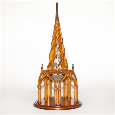 Lot 596 - Stained Wood Architectural Spire Model Height...