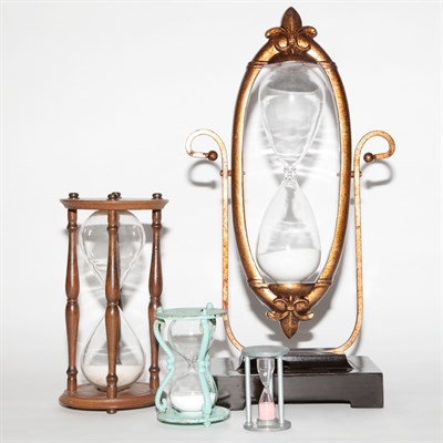 Lot 632 - Group of Six Hourglasses Height of tallest 17...