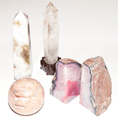 Lot 629 - Group of Five Stone Desk Articles Height of...