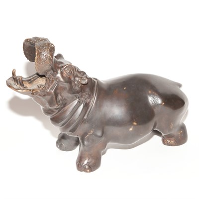 Lot 628 - Brass Figure of a Hippopotamus Length 13 1/2...