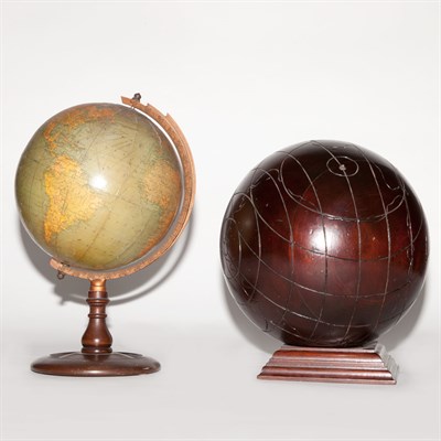 Lot 636 - Two World Globes Height of taller 15 inches.