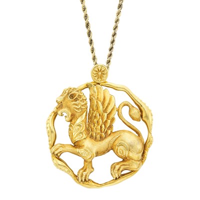 Lot 265 - Gold Pendant with Chain Necklace