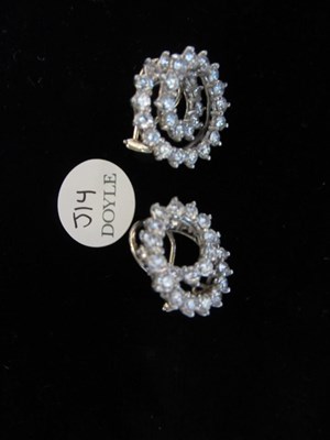 Lot 150 - Pair of Platinum and Diamond Earrings