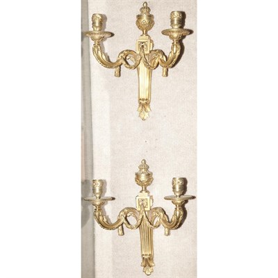Lot 514 - Pair of Louis XVI Style Gilt-Bronze Sconces...