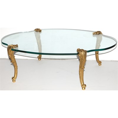 Lot 567 - Mason Jansen Style Gilt Bronze and Glass Low...