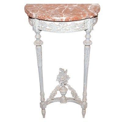 Lot 613 - Louis XVI Style Marble Top Painted Side Table...