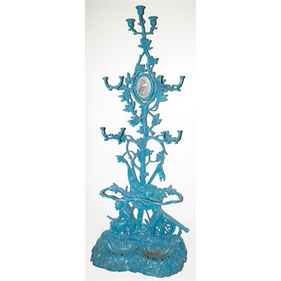 Lot 633 - Turquoise Painted Iron Hall Stand Height 6...