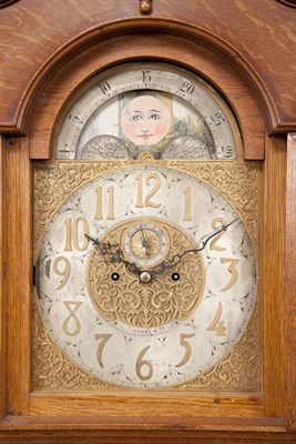 Lot 280 - Neoclassical Style Carved Oak Tall Case Clock...