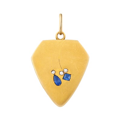 Lot 28 - Antique Gold, Sapphire and Diamond Locket