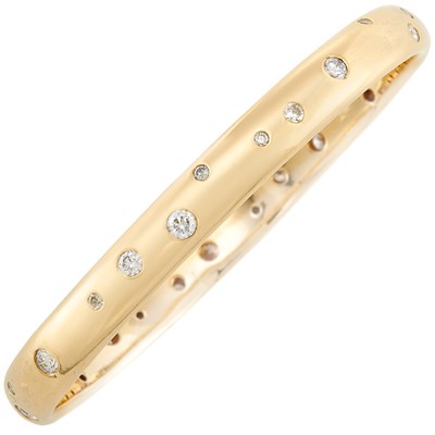 Lot 326 - Gold and Diamond Bangle Bracelet