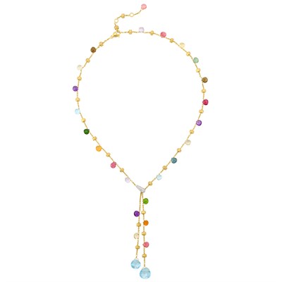 Lot 230 - Two-Color Gold, Colored Stone Briolette and Diamond Necklace, Marco Bicego