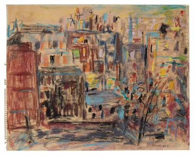 Lot 30 - Nell Blaine American, 1922-1996 Cityscape,...