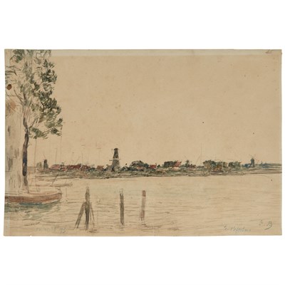 Lot 6 - Eugene Boudin French, 1824-1898 Dordrecht, La...