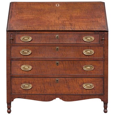 Lot 167 - Federal Figured Maple and Grain Painted Slant...