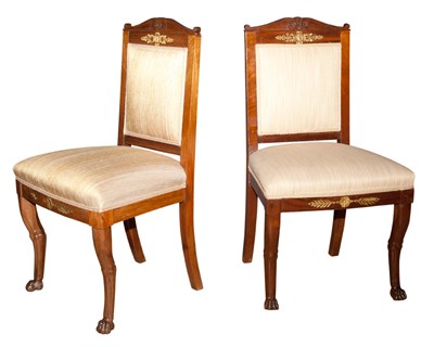 Lot 184 - Pair of Louis XVI Style Mahogany Side Chairs