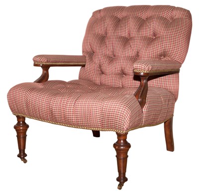 Lot 218 - Button Tufted Upholstered Library Chair