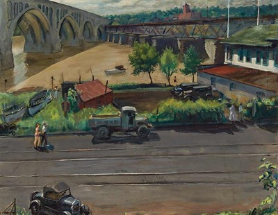 Lot 126 - Francis Speight American, 1896-1989 Bridge at...