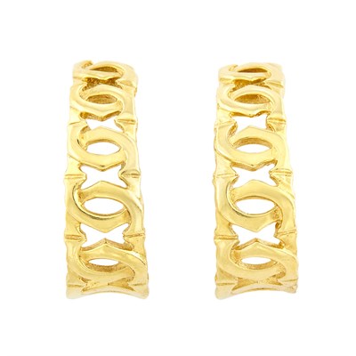 Lot 274 - Pair of Gold Hoop Earrings, Cartier