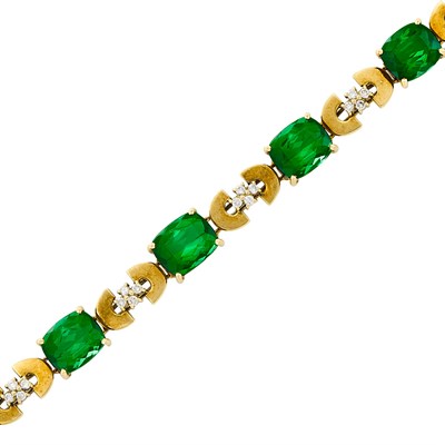 Lot 292 - Gold, Tourmaline and Diamond Bracelet