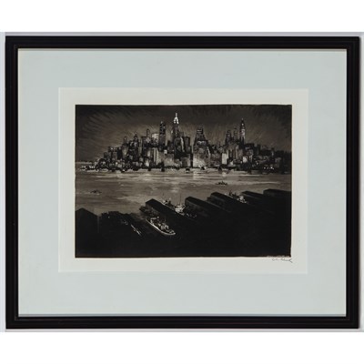 Lot 251 - Anton Schutz GLOWING TOWERS Aquatint, circa...