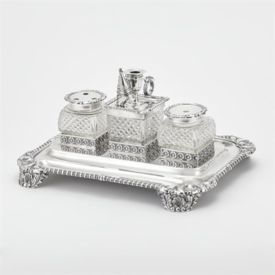 Lot 263 - George IV Sterling Silver Inkstand Joseph...