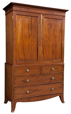 Lot 315 - George III Mahogany and Part Ebonized Clothes...