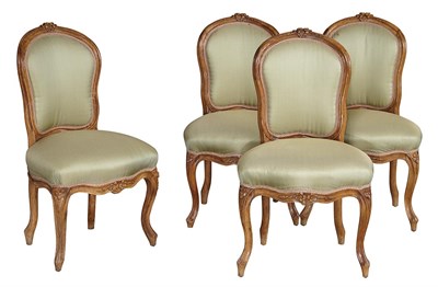 Lot 205 - Set of Four Louis XV Beechwood Side Chairs Mid...