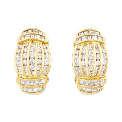 Lot 264 - Pair of Gold and Diamond Earrings