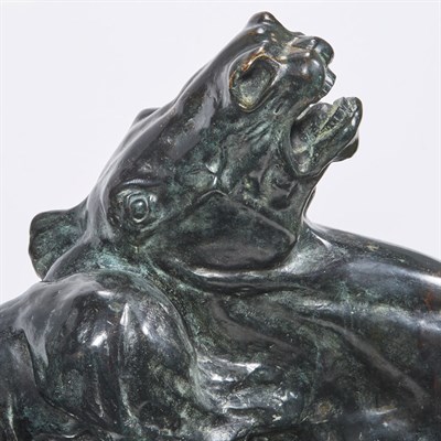 Lot 304 - German Bronze Equestrian Group of a Wounded...