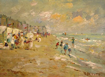 Lot 20 - Andre Chalet French, b. 1954 Beachgoers: Two...