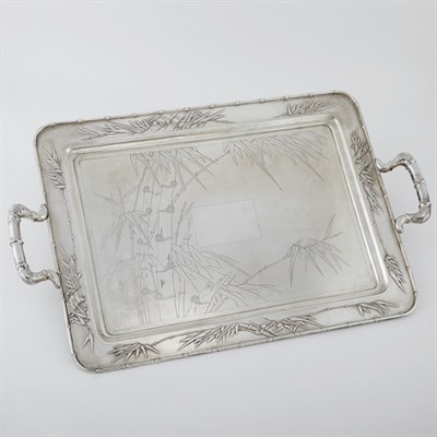 Lot 231 - Chinese Silver Two-Handled Tray Maker's mark...