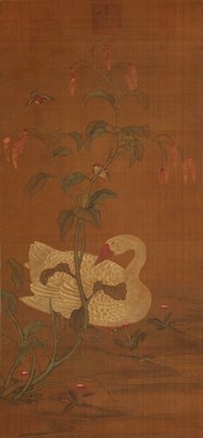 Lot 214 - Chinese School 19th Century Hanging scroll,...