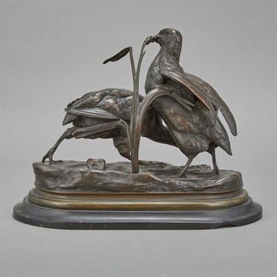 Lot 115 - French Bronze Group of Two Partridges After a...