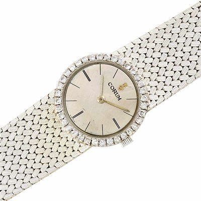 Lot 333 - Lady's White Gold and Diamond Wristwatch, Corum